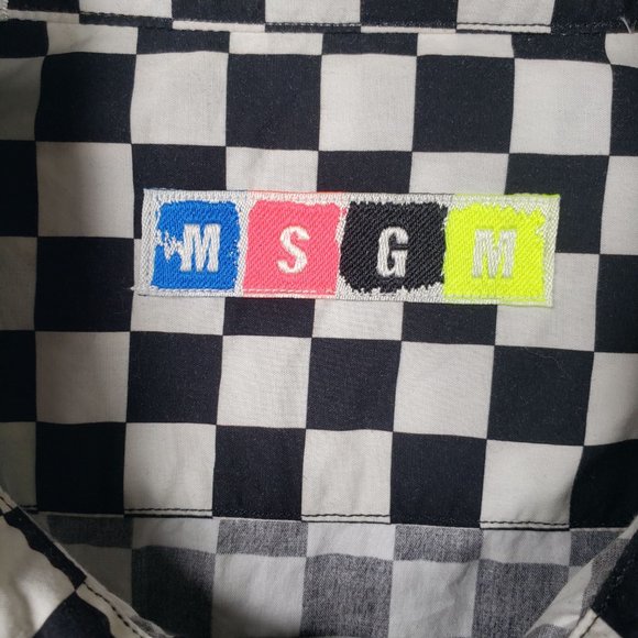 MSGM Check Button Shirt - Men's Italian 39 (Collar Size) - Picture 2 of 9